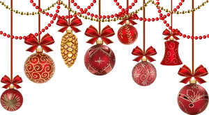 Elegant Christmas Ornaments Hanging PNG image