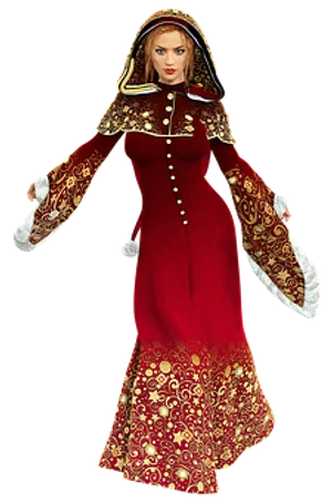 Elegant Christmas Robe Costume PNG image