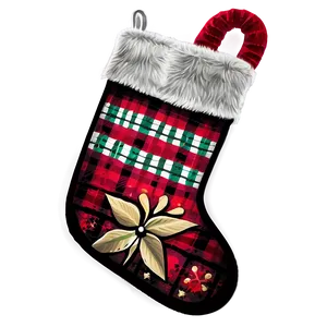 Elegant Christmas Stocking PNG 06132024 PNG