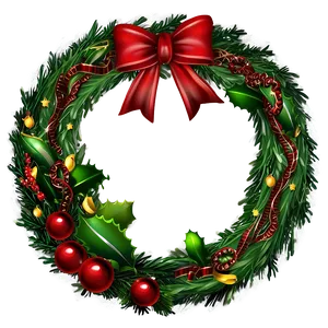 Elegant Christmas Wreath Png 05232024 PNG image