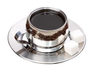 Elegant Coffee Cup With Sugar Cubes