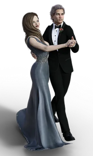 Elegant Couple Dancing3 D Illustration
