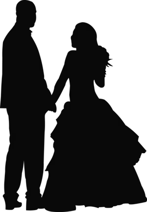 Elegant Couple Silhouette PNG image