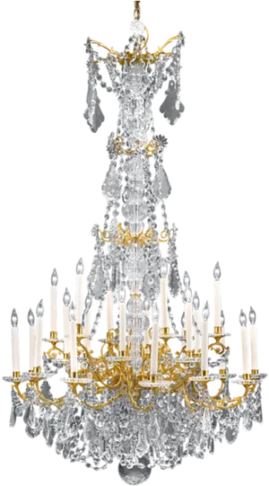 Elegant Crystal Chandelier PNG image