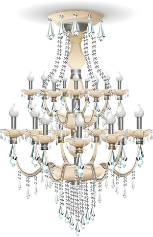 Elegant Crystal Chandelier Design PNG image
