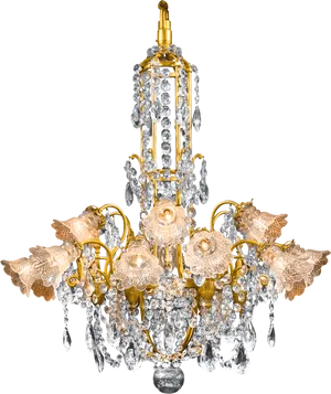 Elegant Crystal Chandelier Lighting PNG image