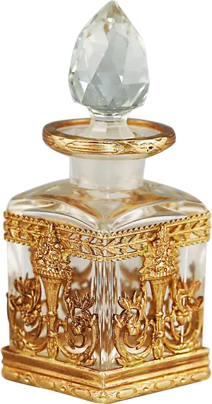 Elegant Crystal Perfume Bottle PNG image