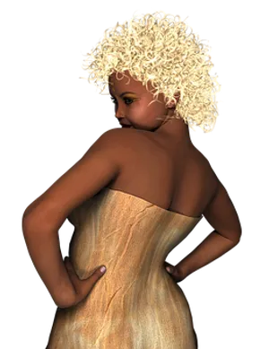 Elegant Curly Haired Woman