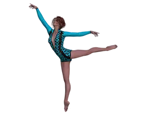 Elegant Dance Posein Blue Leotard