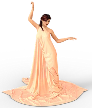 Elegant Dance Posein Peach Gown