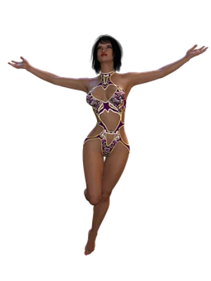 Elegant Dancerin Golden Costume
