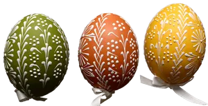 Elegant Decorated Easter Eggs PNG image