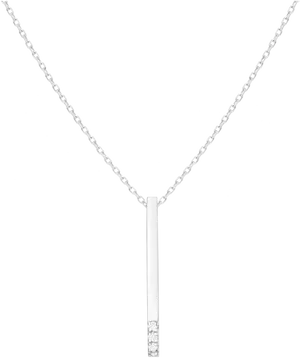 Elegant Diamond Bar Pendant Necklace PNG