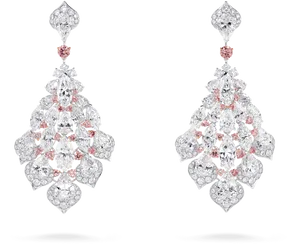 Elegant Diamond Chandelier Earrings PNG image