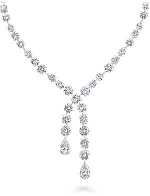 Elegant Diamond Drop Necklace PNG image