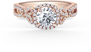 Elegant Diamond Engagement Ring Rose Gold