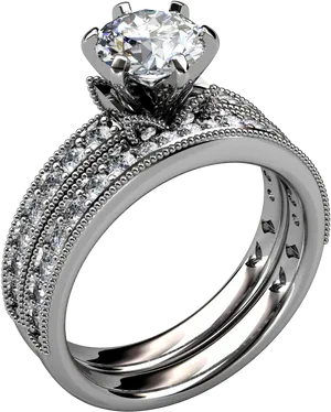 Elegant Diamond Engagement Ring PNG image