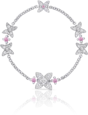 Elegant Diamond Floral Necklace PNG