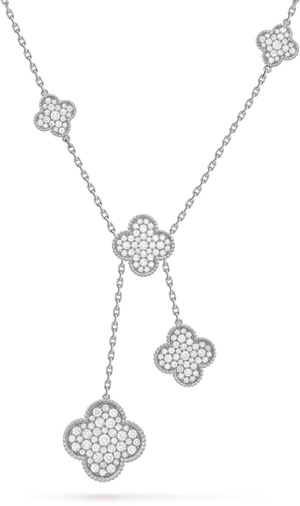 Elegant Diamond Flower Pendant Necklace PNG