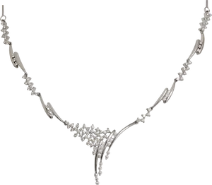 Elegant Diamond Necklace Design PNG
