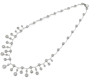 Elegant Diamond Necklace Design PNG