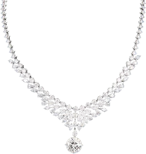 Elegant Diamond Necklace Design PNG image