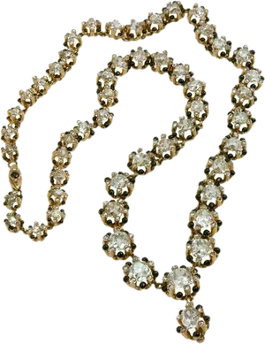 Elegant Diamond Necklace Design PNG