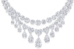 Elegant Diamond Necklace Design PNG