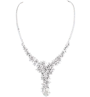 Elegant Diamond Necklace Design PNG image