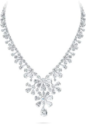 Elegant Diamond Necklace Design PNG