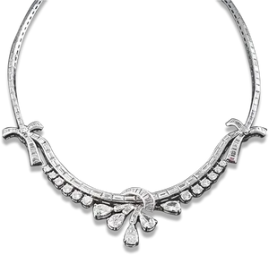 Elegant Diamond Necklace Design PNG