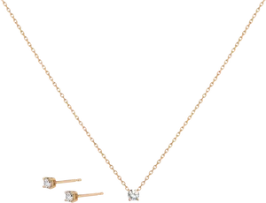 Elegant Diamond Necklaceand Earrings Set PNG image