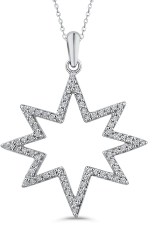Elegant Diamond Star Pendant PNG image