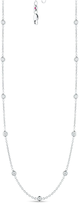 Elegant Diamond Station Necklace PNG
