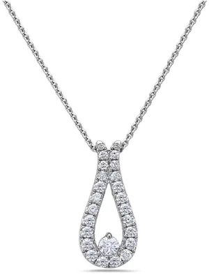 Elegant Diamond Teardrop Pendant PNG image