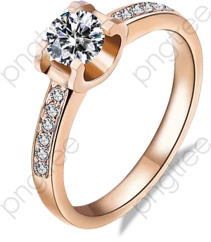 Elegant Diamond Wedding Ring Clipart PNG