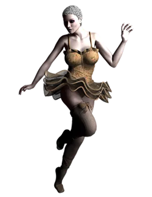 Elegant Digital Dancer Pose PNG image