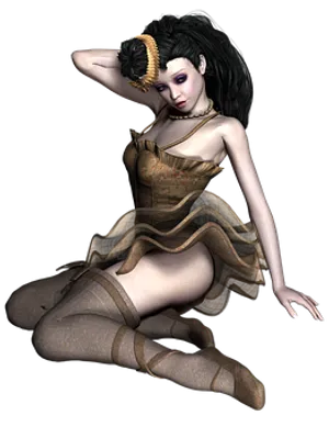 Elegant_ Digital_ Dancer_ Pose PNG