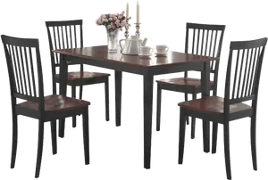 Elegant Dining Setwith Decor PNG image