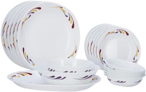 Elegant Dinnerware Setwith Swirl Patterns PNG image