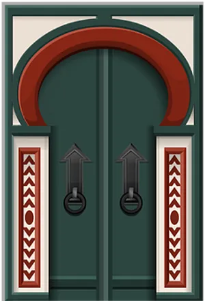 Elegant Double Door Design PNG image