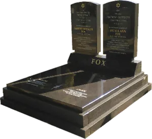 Elegant Double Headstone Fox Family