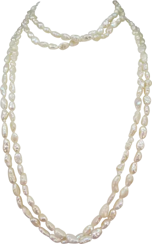 Elegant Double Strand Pearl Necklace PNG image
