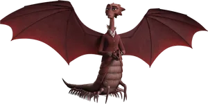 Elegant Dragon Cartoon Character PNG image