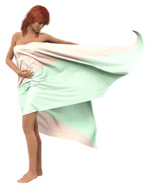 Elegant Draped Fabric Female Figure