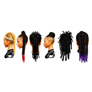 Elegant Dreads Hairstyling PNG 05242024