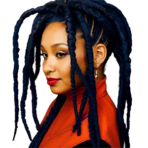 Elegant Dreads Hairstyling PNG Vib