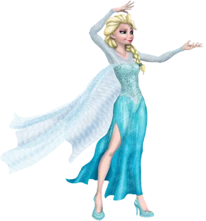 Elegant Elsa Frozen Character Pose PNG image