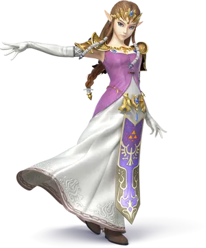 Elegant Elven Princess Character Pose PNG image