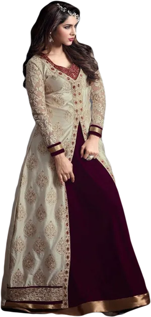 Elegant Embroidered Salwar Suit PNG image